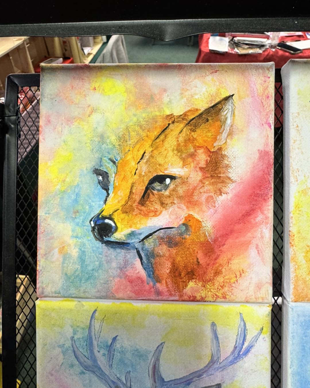 Forth slide vibrant fox painting.